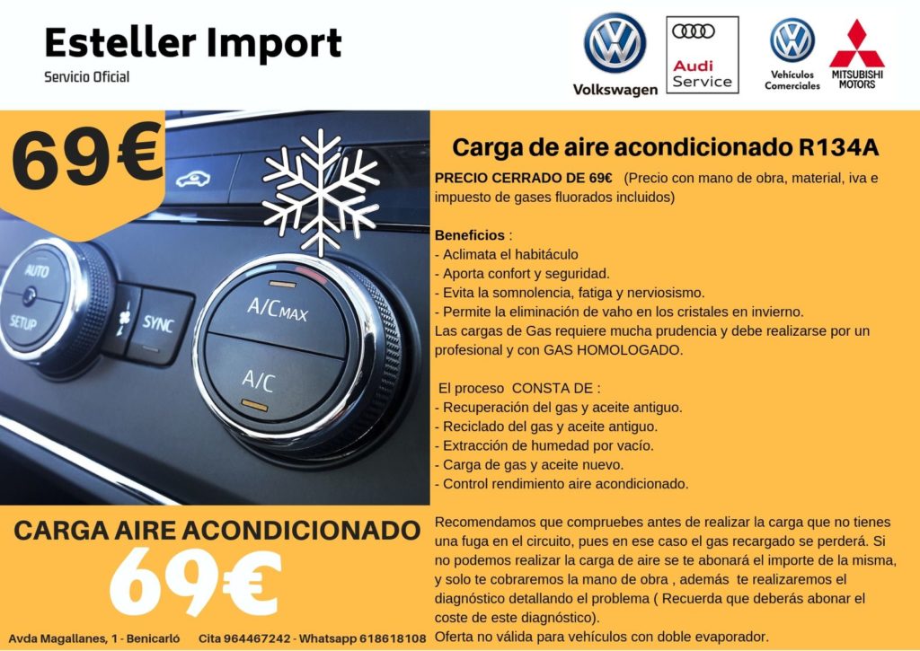 OFERTA CARGA AIRE ACONDICIONADO AA R134A